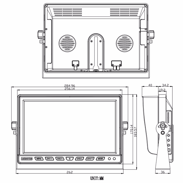 10.1Inch HD 1080P Quad Monitor