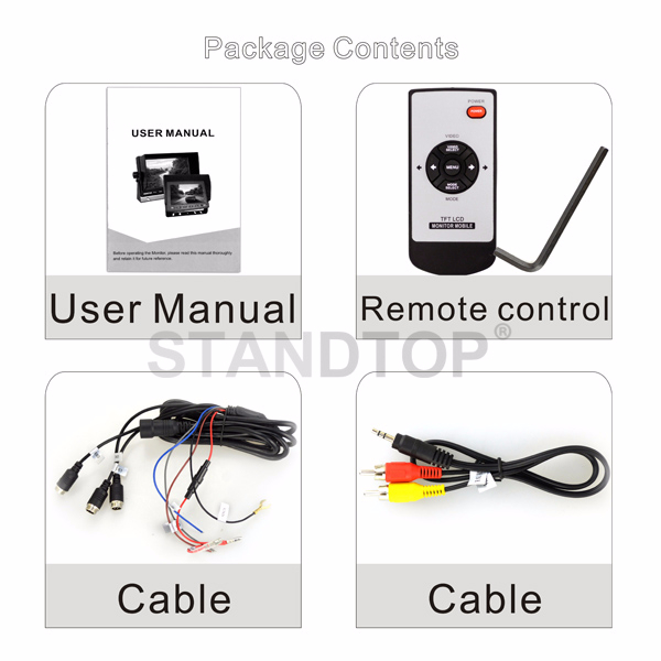 3ch 5Inch HD 1080P Rearview Monitor