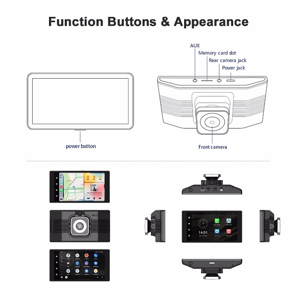 5inch BSD CarPlay 4K DVR Recorder