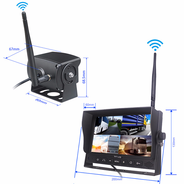 7Inch HD 1080P Wireless Kits 4 Split DVR