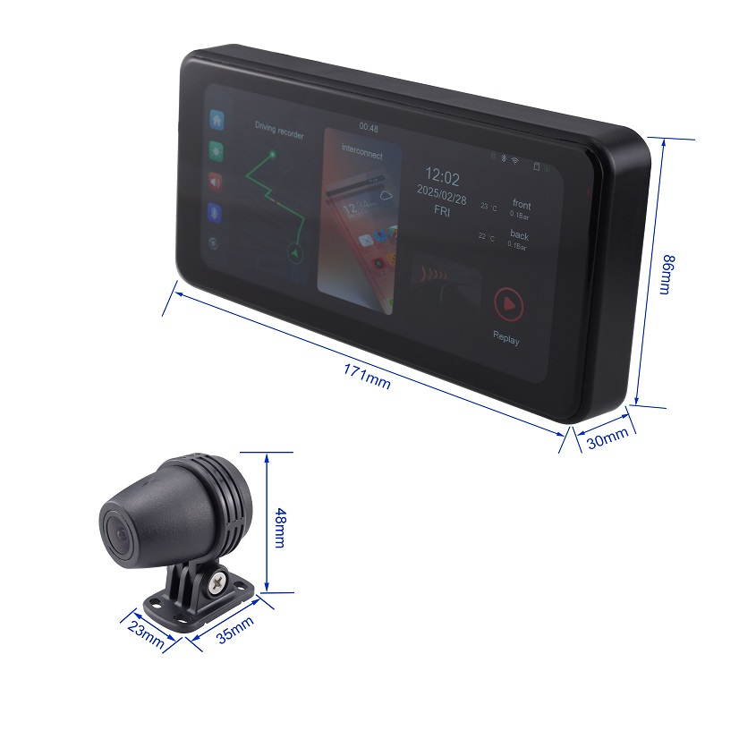 6.25inch Motorcycle Carplay DVR